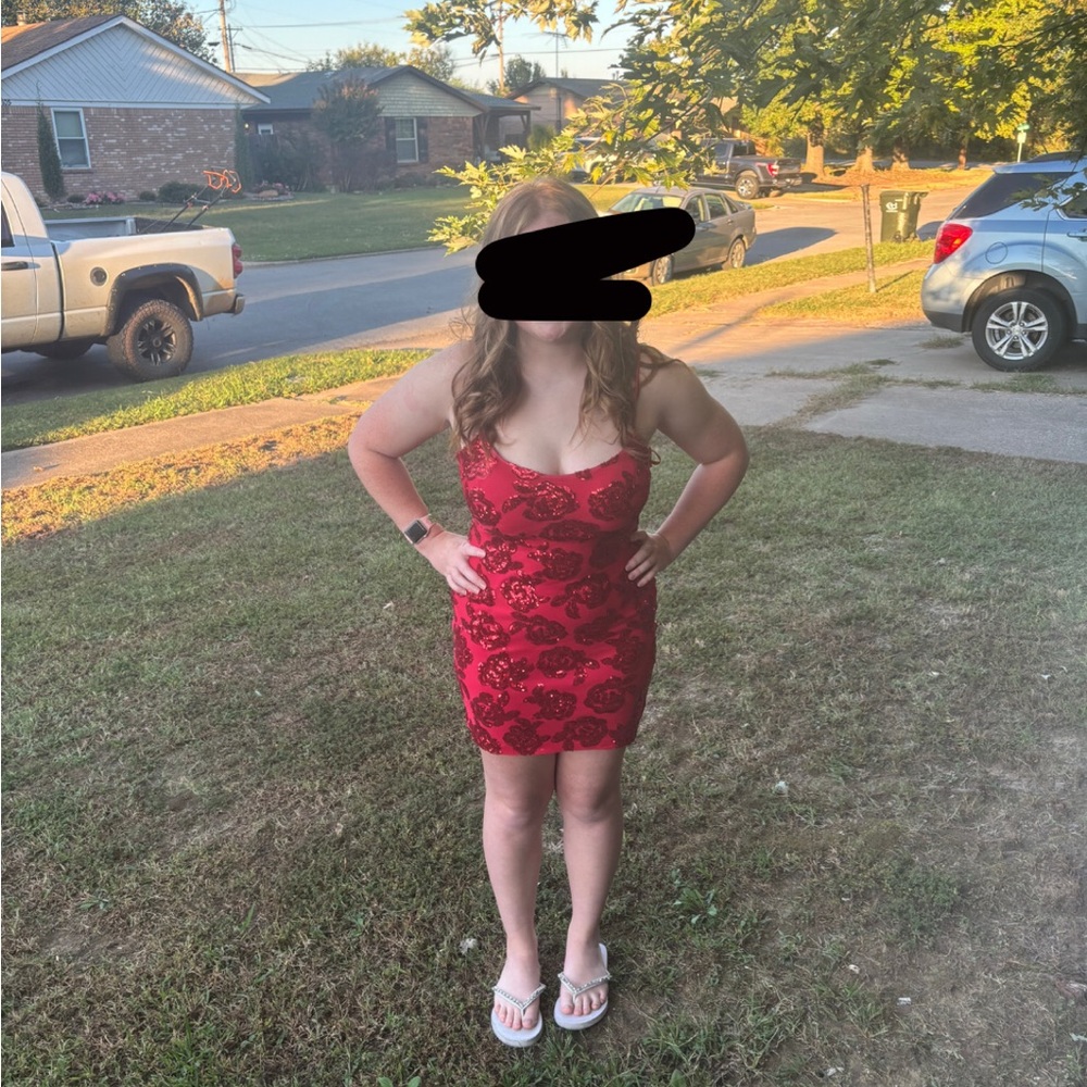 Red Floral Mini Dress